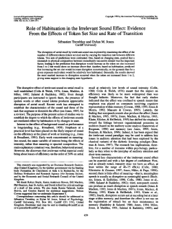 Role of Habituation in the Irrelevant Sound Effect: Evidence From