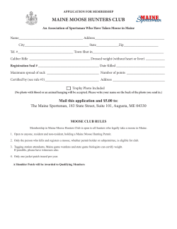 Patch Club Application for Maine Moose Hunters Club