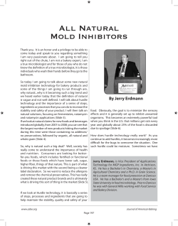 ALL NATURAL MOLD INHIbITORS - American Society of Baking