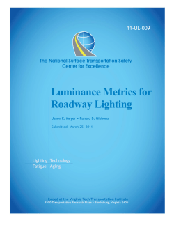 Luminance Metrics for Roadway Lighting