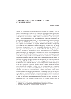 a mesOPOTamian Omen in The cycle Of cyrus The GreaT