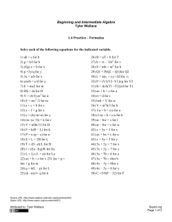 Practice &ndash; Formulas