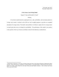 A Five-Factor Asset Pricing Model