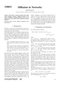 Diffusion in Networks