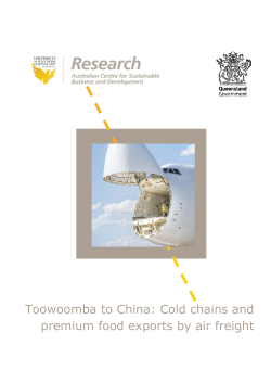 Toowoomba to China: Cold chains and premium food exports