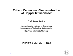 Pattern Dependent Characterization of Copper Interconnect