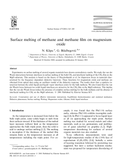 Surface melting of methane and methane film on magnesium oxide