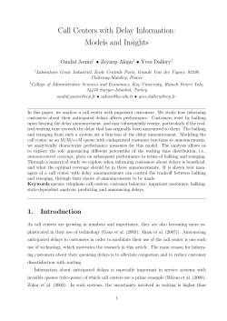 Call Centers with Delay Information: Models and