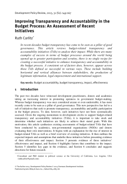 Budget Processes, in Review of Impact and