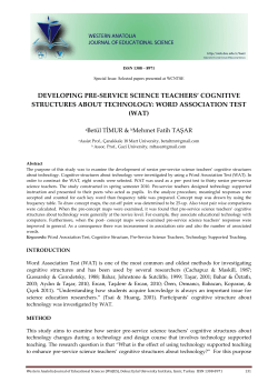 developing pre-service science teachers` cognitive structures about