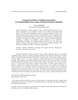 Locating the Politics in Political Consumption