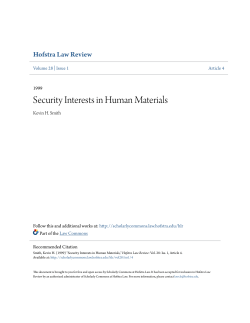 Security Interests in Human Materials