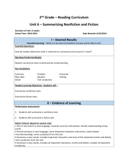 Summarizing Nonfiction and Fiction