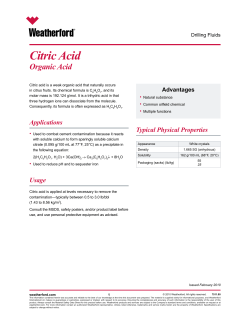 Citric Acid - Weatherford International