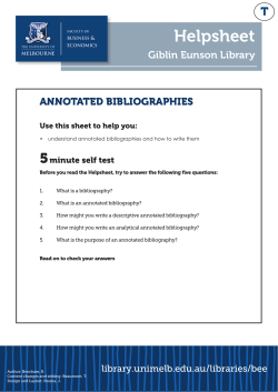 Annotated Bibliographies