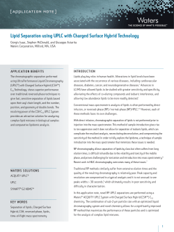 Lipid Separation using UPLC with Charged Surface