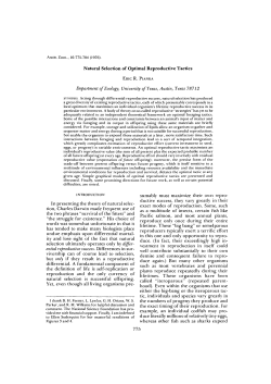 Natural Selection of Optimal Reproductive