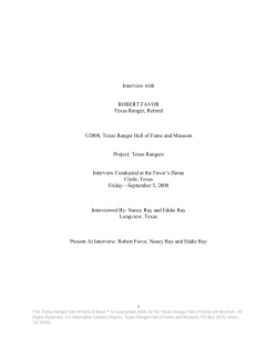 Interview with ROBERT FAVOR Texas Ranger, Retired &copy;2008