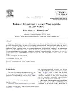 Indicators for an invasive species: Water hyacinths in Lake Victoria