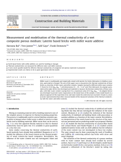Measurement and modelisation of the thermal conductivity of a wet