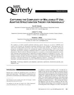 capturing the complexity of malleable it use: adaptive structuration