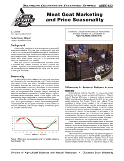 Meat Goat Marketing and Price Seasonality