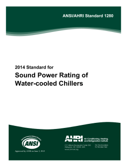 Sound Power Rating of Water-cooled Chillers