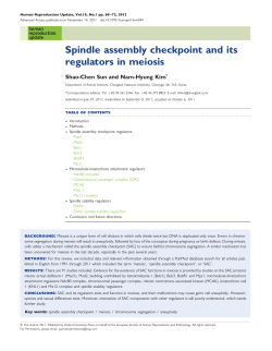 Spindle assembly checkpoint and its regulators in meiosis