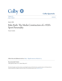 The Media Construction of a 1920`s Sport Personality