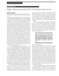 Higher Education and the WTO: Globalization Run Amok