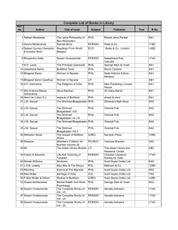 Complete List of Books in Library