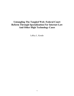Outline: Untangling the Tangled Web: Federal Court Reform