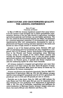 AGRICULTURE AND GROUNDWATER QUALITY: THE ARIZONA