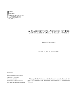 A Mathematical Analysis of The Generalized Oval Track Puzzle