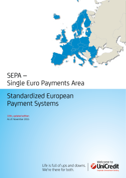 SEPA – Single Euro Payments Area Standardized European