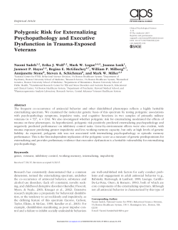 Polygenic Risk for Externalizing