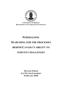 Master Thesis - Federalism - Searching for the - (BORA)