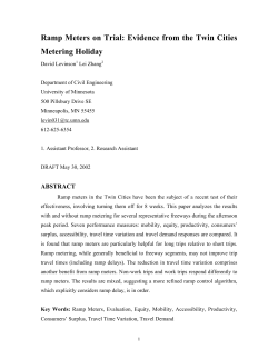 Ramp Meters on Trial: Evidence from the Twin Cities Metering Holiday