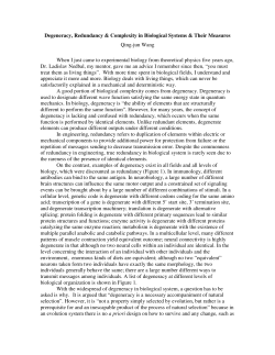 biology, degeneracy