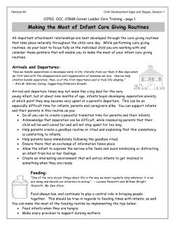 Making the Most of Infant Care Giving Routines