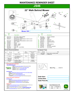 maintenance reminder sheet - JDParts