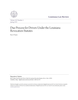 Due Process for Drivers Under the Louisiana Revocation Statutes