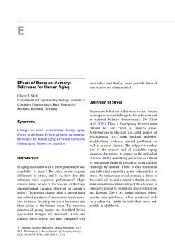 Effects of stress on human memory: relevance for ageing. In N.A.