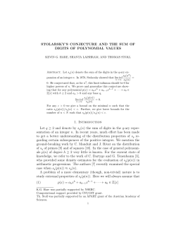 15. Stolarsky`s conjecture and the sum of digits of polynomial values
