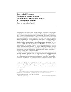 Reversal of Fortunes: Democratic Institutions and Foreign Direct