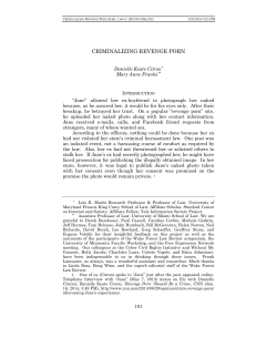 Criminalizing Revenge Porn