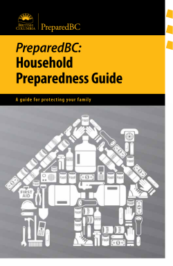 Household Preparedness Guide - Province of British Columbia