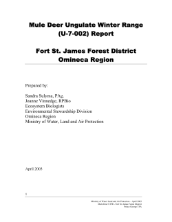 Mule Deer Ungulate Winter Range (U-7-002) Report