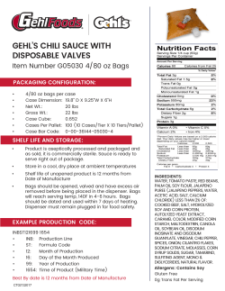 G05030 Chili Sauce with Disposable Valves