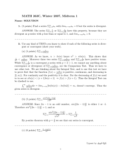 (*) Solution for Midterm 1